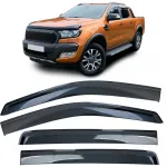 Deflector de vânt, deflector de ploaie, 4 piese, negru, potrivit pentru Ford Ranger T6 T7 T8 2012-2022 Performance AutoTuning