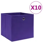 Cutii de depozitare 10 buc. violet, 28x28x28 cm, textil nețesut GartenMobel Dekor