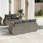 Set mobilier grădină cu perne, 6 piese, gri, poliratan GartenMobel Dekor