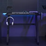 Birou de gaming cu picioare în formă de ZZ, negru, 90x60x75 cm GartenMobel Dekor