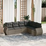 Set mobilier grădină cu perne, 6 piese, gri, poliratan GartenMobel Dekor