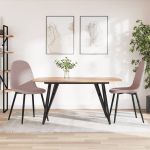 Scaune de bucătărie, 2 buc., roz, catifea GartenMobel Dekor