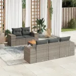 Set mobilier grădină cu perne, 6 piese, gri, poliratan GartenMobel Dekor