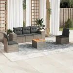 Set mobilier grădină cu perne, 6 piese, gri, poliratan GartenMobel Dekor