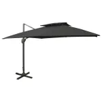 Umbrelă în consolă cu înveliș dublu, negru, 300x300 cm GartenMobel Dekor