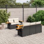Set mobilier de grădină cu perne, 6 piese, negru, poliratan GartenMobel Dekor