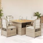 Set mobilier de grădină cu perne, 5 piese, bej, poliratan GartenMobel Dekor