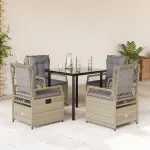 Set mobilier de grădină cu perne, 5 piese, bej, poliratan GartenMobel Dekor
