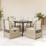 Set mobilier de grădină cu perne, 5 piese, bej, poliratan GartenMobel Dekor