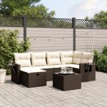 Set canapele de grădină cu perne, 6 piese, maro, poliratan GartenMobel Dekor