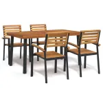 Set mobilier de grădină, 5 piese, lemn masiv de acacia și metal GartenMobel Dekor