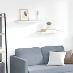 Rafturi perete suspendate 2 buc. alb/stejar 60x23,5x3,8 cm MDF GartenMobel Dekor