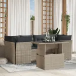 Set canapele de grădină cu perne, 7piese gri deschis poliratan GartenMobel Dekor