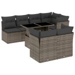 Set canapele de grădină cu perne, 8 piese, gri, poliratan GartenMobel Dekor