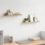 Rafturi de perete, 2 buc., alb și stejar sonoma, 40x9x3 cm GartenMobel Dekor