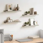 Rafturi de perete, 4 buc., gri beton, 40x9x3 cm GartenMobel Dekor