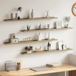 Rafturi de perete, 4 buc., stejar sonoma, 100x9x3 cm GartenMobel Dekor