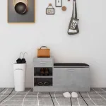 Banchetă pantofar, gri beton, 94,5x31x57 cm, lemn prelucrat GartenMobel Dekor