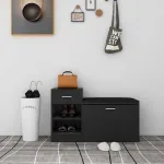 Banchetă pantofar, negru, 94,5x31x57 cm, lemn prelucrat GartenMobel Dekor