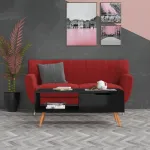 Măsuță cafea, negru extralucios, 100x49,5x43 cm lemn prelucrat GartenMobel Dekor