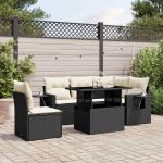 Set mobilier de grădină cu perne, 6 piese, negru, poliratan GartenMobel Dekor