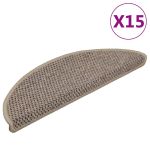Covorașe scări autoadezive aspect sisal, 15 buc. bej 56x17x3cm GartenMobel Dekor