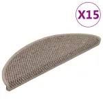 Covorașe scări autoadezive aspect sisal, 15 buc. bej 56x17x3cm GartenMobel Dekor