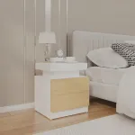 Noptieră, alb și stejar sonoma, 45x35x52 cm, lemn prelucrat GartenMobel Dekor