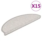 Covoraș scări autoadeziv 15 buc platină 65x21x4 cm aspect sisal GartenMobel Dekor