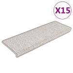 Covoraș scări autoadeziv 15 buc platină 65x21x4 cm aspect sisal GartenMobel Dekor