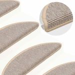 Covorașe scări, 15 buc., 56x17x3 cm, semirotunde, argintii GartenMobel Dekor