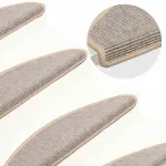 Covorașe scări, 15 buc., 65x21x4 cm, semirotunde, argintii, mari GartenMobel Dekor