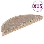 Covorașe scări autoadezive 15 buc. bej deschis 56x17x3cm sisal GartenMobel Dekor
