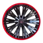 Set 4 capace roti VELAR Pulse Red, design Sport cu accente rosii, ABS rezistent, Universal, pentru jante R16 FAVLine Selection