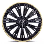 Set 4 capace roti VELAR Trident Gold/Black, design multi-spoke Premium, ABS rezistent, Universal, pentru jante R16 FAVLine Selection