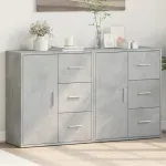 Dulapuri, 2 buc., gri beton, 60x31x70 cm, lemn prelucrat GartenMobel Dekor