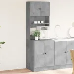 Dulap de bucătărie, gri beton, 60x50x180 cm, lemn prelucrat GartenMobel Dekor