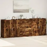 Servantă, 3 buc., stejar fumuriu, lemn prelucrat GartenMobel Dekor