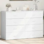 Servante, 2 buc., alb, 60x39x80 cm, lemn prelucrat GartenMobel Dekor