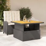 Set mobilier de grădină cu perne, 2 piese, negru, poliratan GartenMobel Dekor