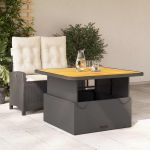 Set mobilier de grădină cu perne, 2 piese, negru, poliratan GartenMobel Dekor