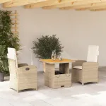 Set mobilier de grădină cu perne, 3 piese, bej, poliratan GartenMobel Dekor