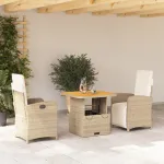 Set mobilier de grădină cu perne, 3 piese, bej, poliratan GartenMobel Dekor