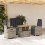 Set mobilier de grădină cu perne, 4 piese, gri, poliratan GartenMobel Dekor