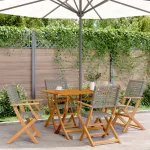 Set mobilier grădină, 5 piese, gri, poliratan și lemn masiv GartenMobel Dekor