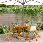 Set mobilier de grădină 5 piese textil model frunze/lemn masiv GartenMobel Dekor