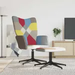 Scaun de relaxare cu taburet, textil, petice GartenMobel Dekor