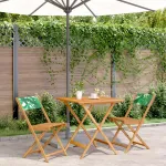 Set mobilier bistro, 3 piese, textil model frunze/lemn masiv GartenMobel Dekor