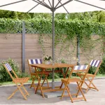 Set mobilier de grădină 5 piese textil albastru alb/lemn masiv GartenMobel Dekor