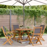 Set mobilier de grădină 5 piese textil antracit/lemn masiv GartenMobel Dekor